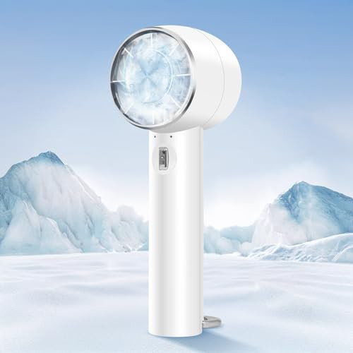 Loranu Handheld Portable Turbo Fan With Cold Compress HighSpeed 2 In 1 White
