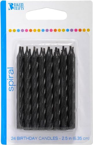 Bakery Crafts Black Spiral Candles 24 Packs 24 Pack