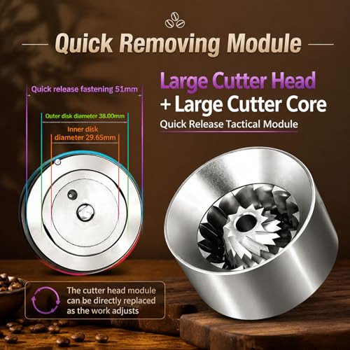 Wjblyfwjh Manual Stainless Steel Coffee Grinder 18 Adjustable Settings Portable Conical Burr Stainless Steel
