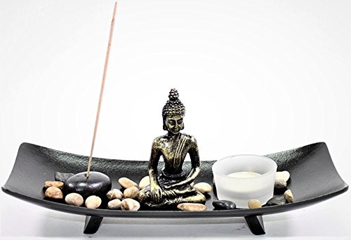 We Pay Your Sales Tax Tabletop Thai Buddha Zen Garden Rock Candle Holder Home Decor Relaxing