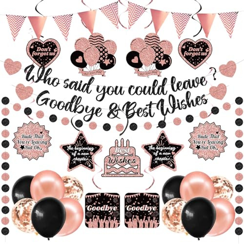 Ythetm Going Away Party Decorations Rose Gold We Will Miss You Farewell Rose Gold