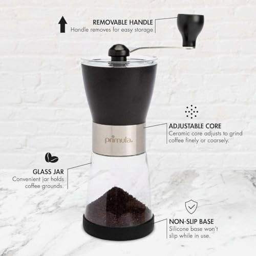Primula Manual Adjustable Burr Coffee Grinder Stainless Steel