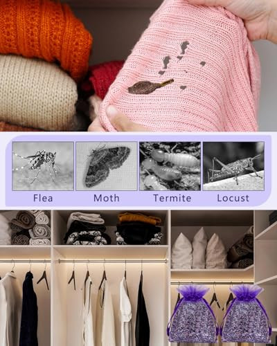 Aryiten Lavender Sachet Bags 100% Natural French Dried Lavender Sachets For Drawers 20 Pack