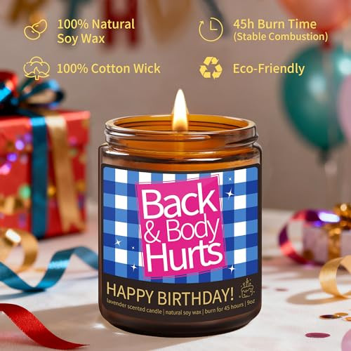 Fywelixc Funny Happy Birthday Candle Gifts For Women Men Back and Body