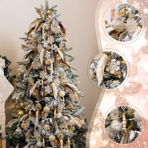 Vertintong Boho Christmas Tree Decoration Set Include 50 Dried Pampas Grass 20 106 Pcs