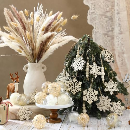 Vertintong Boho Christmas Tree Decoration Set Include 50 Dried Pampas Grass 20 106 Pcs