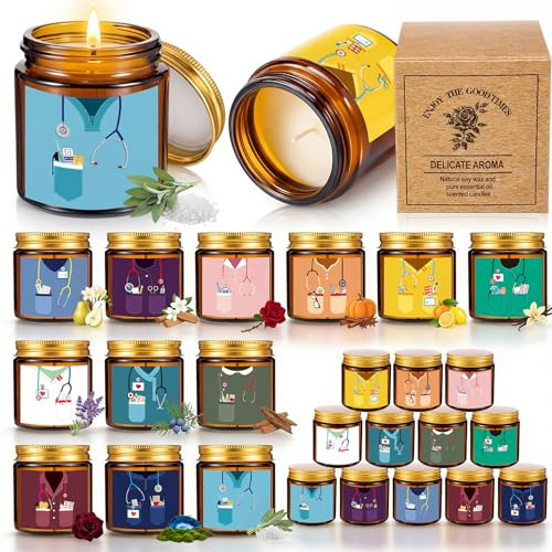 Zopeal Nurse Graduation Gifts Scented Candles Set Nurses Week Gifts Soy Wax 3.5Oz 12 Pack