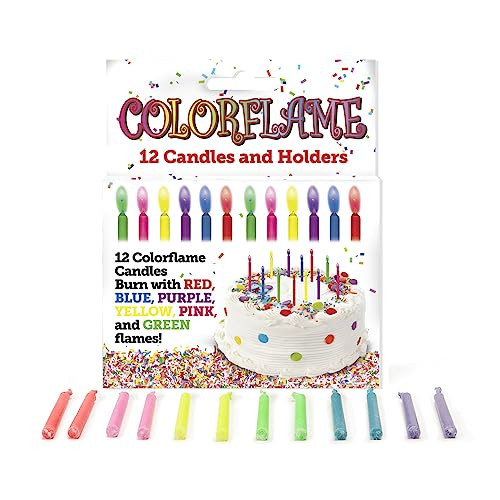 Colorflame Amazing Colorflame Multicolor Happy Birthday Candles And Holders Unscented 12 Count Multicolor