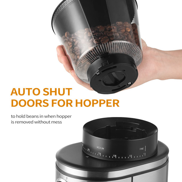 Ollygrin Burr Coffee Grinder Electric Conical Coffee Bean Grinder With 30 Adjustable 12 Cups Black