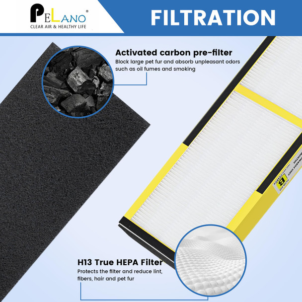 Pelano Flt4825 Filter B Compatible With Germ Guardian Ac4300Bptca Ac4900Ca Ac4825