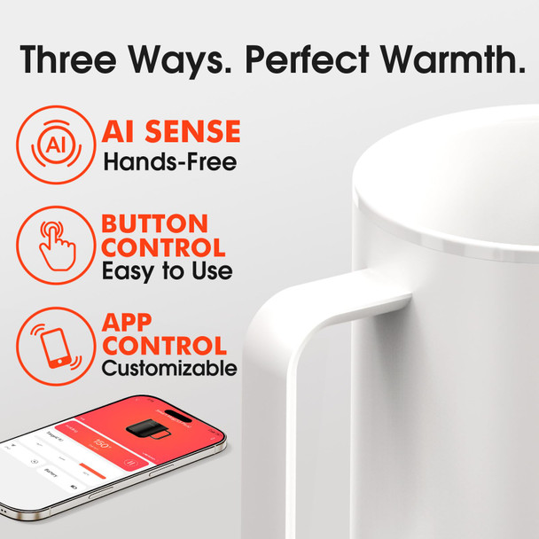 Vsitoo S3 Plus Self Heating Coffee Mug With AutoSensing Ai 14Oz White