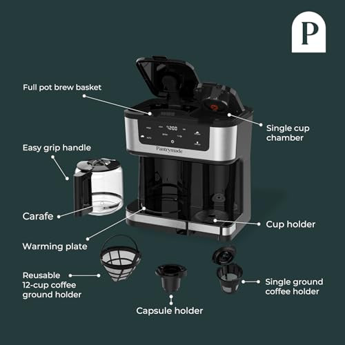 Pantrymade Dual Brew Coffee Maker 12 Cup Black