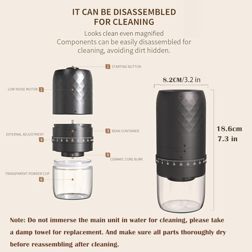 Sigbot Coffee Grinders For Home UsePortable Burr Coffee Bean Grinder Electric With 10 Cups