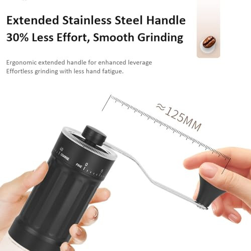 Lunarfiery Manual Coffee Bean Grinder Hand Coffee Grinder With Ceramic Burr and