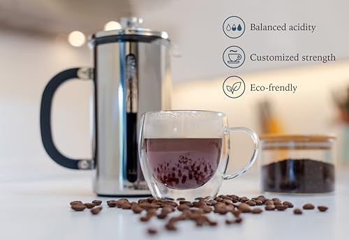 Cuiscent High Borosilicate Glass French Press Coffee Maker With 304 Stainless Steel 1000 Ml Stainless Steel