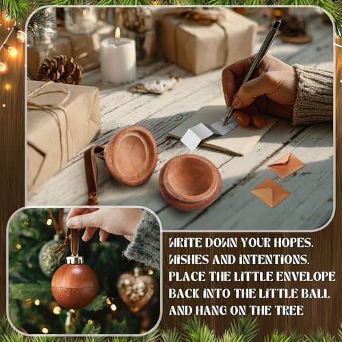 Vertintong Personalized Christmas Ornaments Family Wooden Christmas Keepsake Bauble Gifts With Remembrance 2.36 Inches