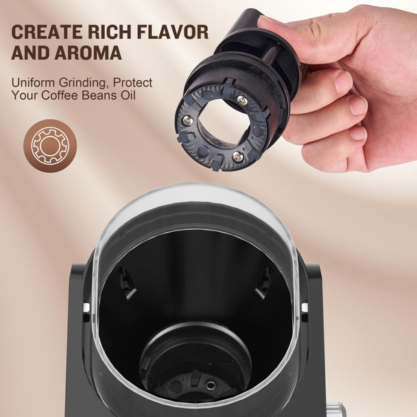 Aychiro Burr Coffee Grinder Adjustable Coffee Bean Grinder Electric With 14 Grinding 12 Cups