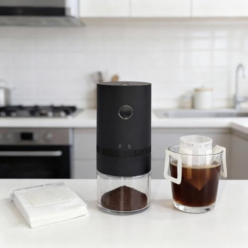 Bommaxpro Portable Electric Burr Coffee Grinder 1500Mah Usb Rechargeable With Ceramic Burr