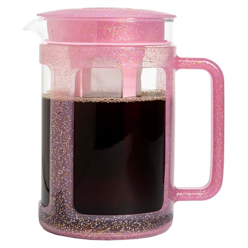 Paris Hilton Cold Brew Coffee Maker Durable Borosilicate Glass Carafe With Stainless Steel 1.6 Quart Stainless Steel