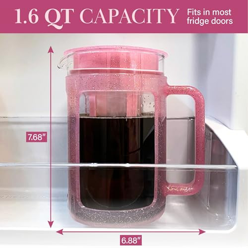 Paris Hilton Cold Brew Coffee Maker Durable Borosilicate Glass Carafe With Stainless Steel 1.6 Quart Stainless Steel