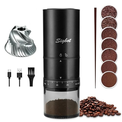 Sigbot Portable Electric Coffee Grinder Black