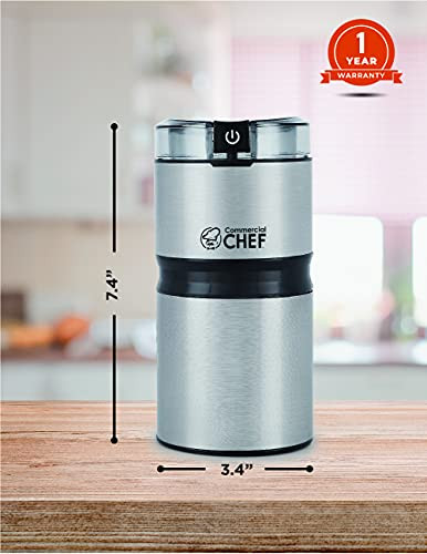 Commercial Chef Electric Coffee Grinder Spice Grinder Stainless Steel