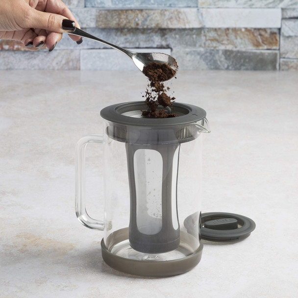 Primula Pace Cold Brew Iced Coffee Maker With Durable Glass Pitcher And 6 Cup Black