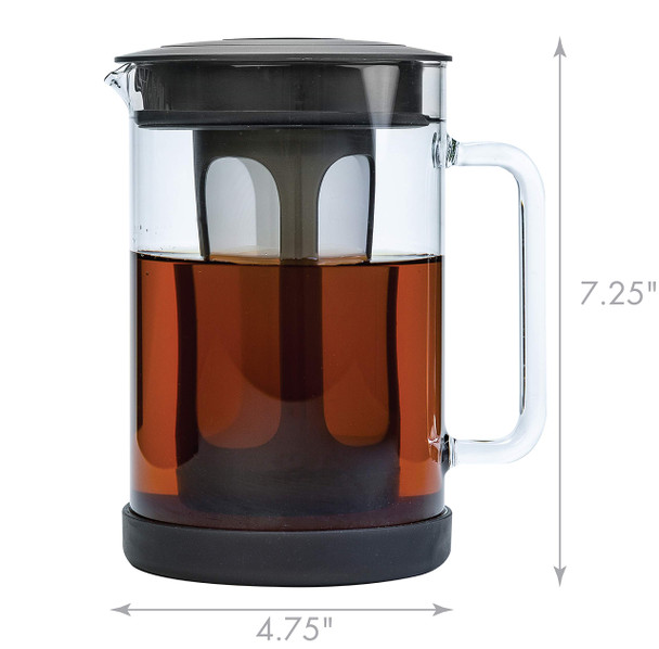 Primula Pace Cold Brew Iced Coffee Maker With Durable Glass Pitcher And 6 Cup Black