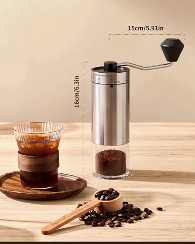 Rsoilch Manual Coffee Grinder With 40 Adjustable Grind Settings With Ceramic Conical 35G