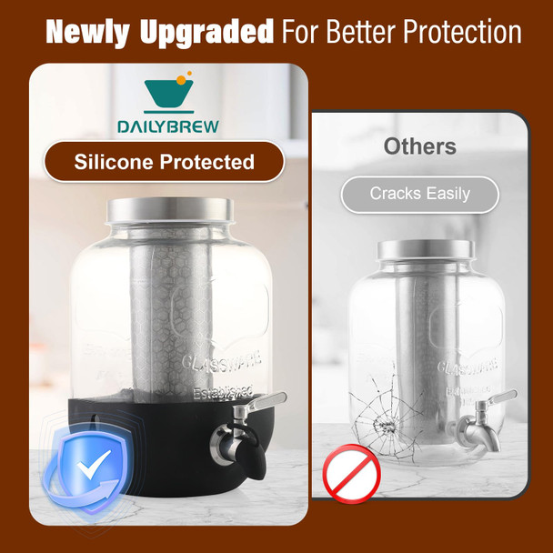 Dailybrew Cold Brew Coffee Maker Iced Coffee Maker With Stainless Steel Filter 1 Gallon Stainless Steel