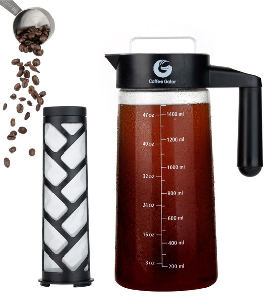 Coffee Gator Cold Brew Coffee Maker 47 Oz Black