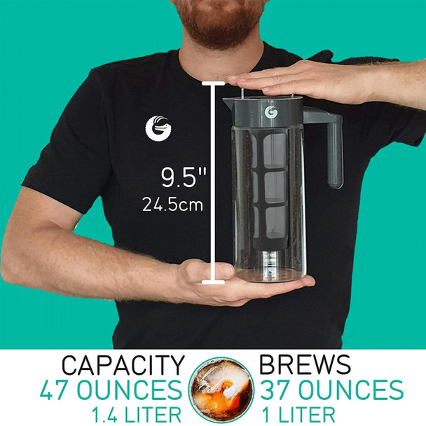 Coffee Gator Cold Brew Coffee Maker 47 Oz Black