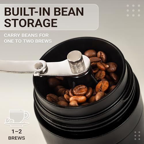 Granatan AllInOne Manual Burr Coffee Grinder Cup And Portable Brewing Kit Stainless Stainless Steel