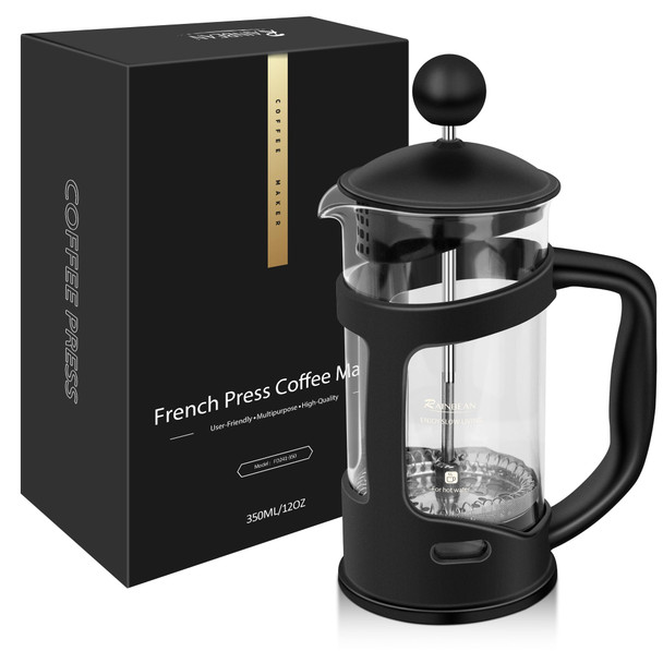 Rainbean Mini French Press Coffee Maker Maximum Flavor Brewer With Stainless Steel 1 Cup Stainless Steel