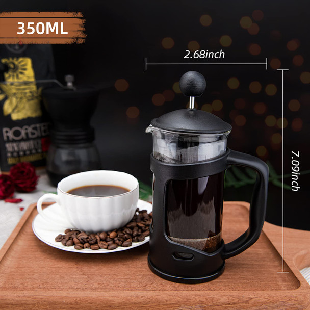 Rainbean Mini French Press Coffee Maker Maximum Flavor Brewer With Stainless Steel 1 Cup Stainless Steel