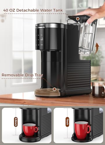Cowsar Commercial Single Serve Coffee Maker K Cup Coffee Brewer For Capsule 40 Oz Black