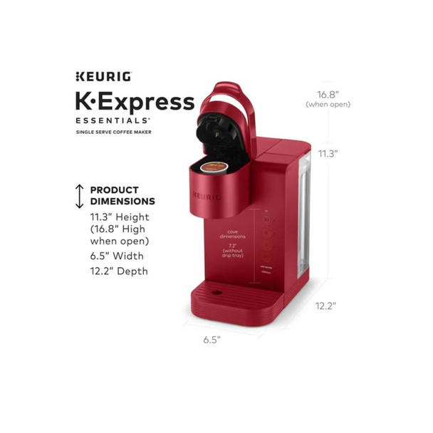 Keurig KExpress Essentials Single Serve KCup Pod Coffee Maker With Reservoir Fast 45Oz Red