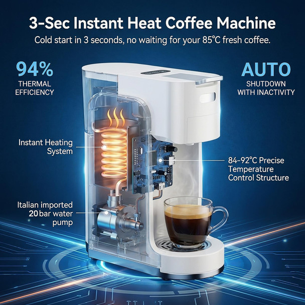 Uiifuidy SingleServe Coffee Maker 4 In 1 Hot And Iced Coffee Machine