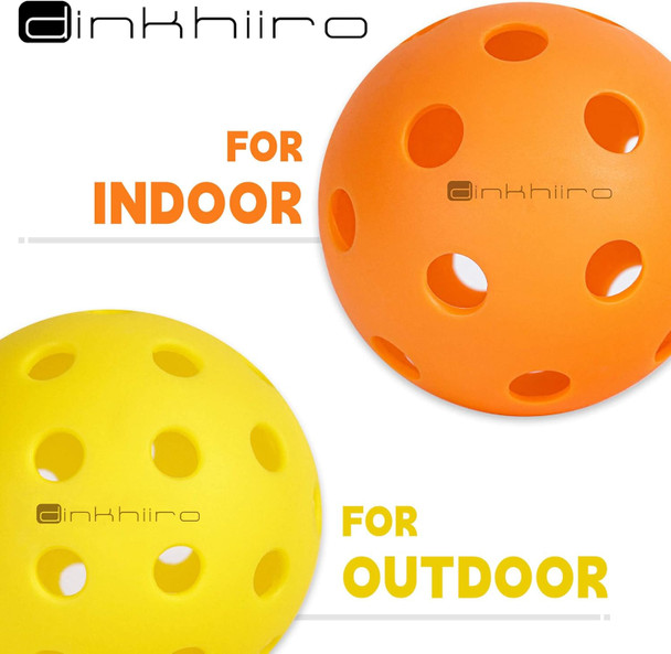 Dinkhiiro Pickleball Balls 6 or 12 Pack with Bag, USAPA Compliant Indoor Outdoor Pickle-Ball Ball Set | Accessories for Pickle-Ball Game, Pickleball Equipment | s for Pickleball Lovers, Men, Women