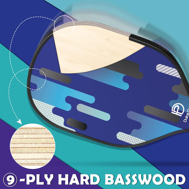 DULCE DOM Pickleball Paddles Set of 2/4 - USAPA Approved, 4 Indoor Outdoor Pickleball Balls, Fiberglass Surface Paddle Racket with Cover Bag, Ideal Training Equipment  for Men & Women