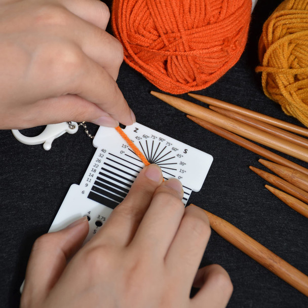 Uptthow Knitting Wpi Multifunctional Combo Ruler For Spinners Yarn Acrylic Guide Combo Guage Needle Gauge Spinning Control Card Crochet Accessories Wpi Ruler With Hook