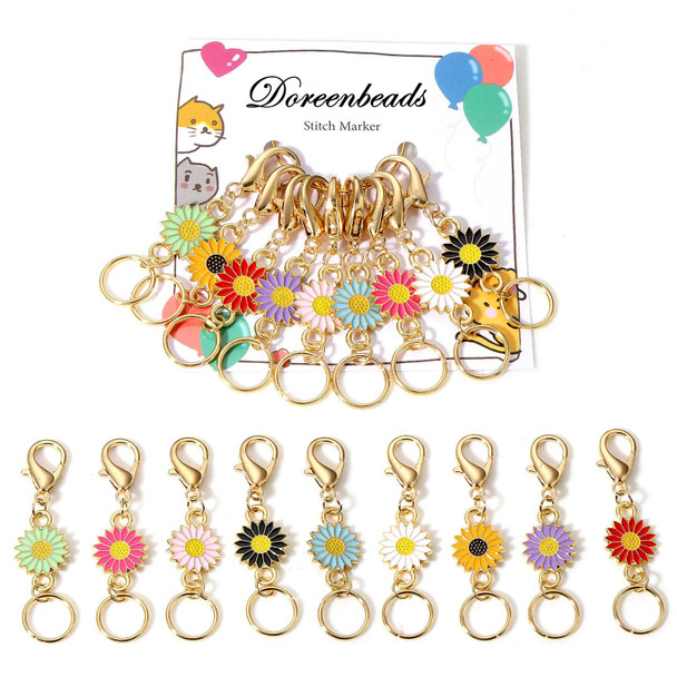 Doreenbeads Stitch Markers For Crocheting And Knitting Alloy Enamel Crochet Gifts For Knitting Weaving Sewing Accessories Quilting Jewelry Making