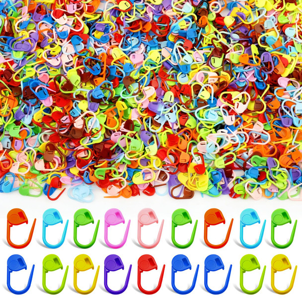 Mayboos 500 Pieces Colorful Knitting Markers Crochet Clips Knitting Crochet Stitch Markers Stitch Counter Needle Clips For Knitting Diy Craft Plastic Safety Pins