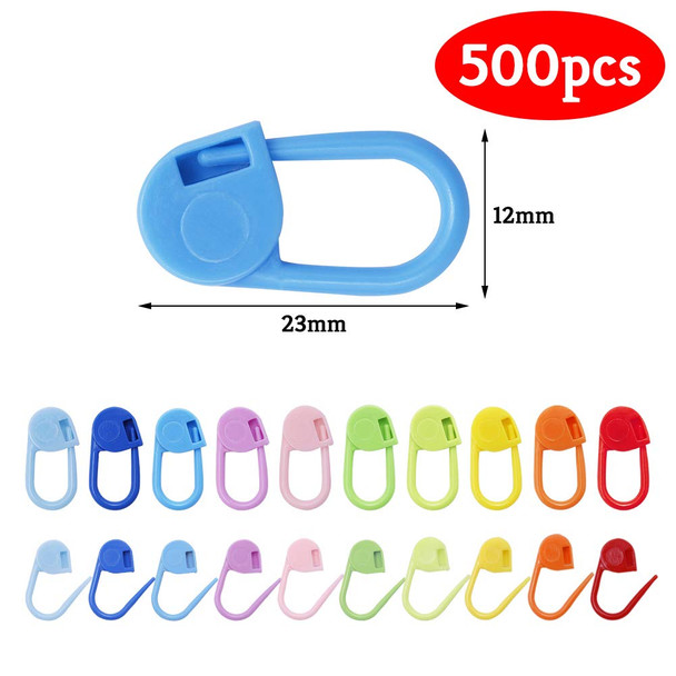 Mayboos 500 Pieces Colorful Knitting Markers Crochet Clips Knitting Crochet Stitch Markers Stitch Counter Needle Clips For Knitting Diy Craft Plastic Safety Pins