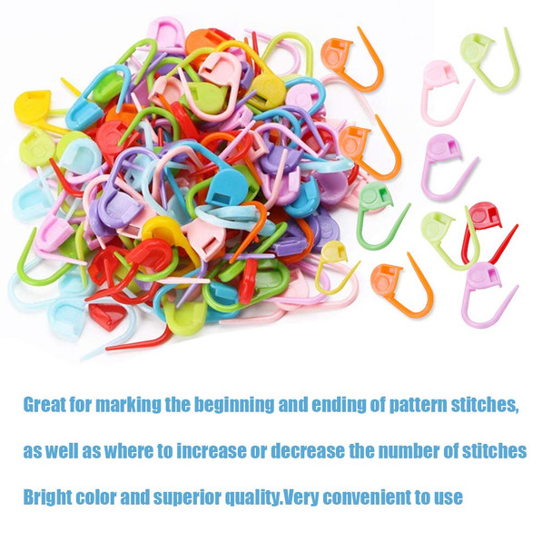 Mayboos 500 Pieces Colorful Knitting Markers Crochet Clips Knitting Crochet Stitch Markers Stitch Counter Needle Clips For Knitting Diy Craft Plastic Safety Pins