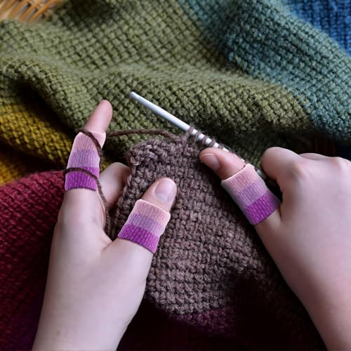 Asofelk 20Pcs Crochet Finger Guard 39Inch Finger Covers Compression Crochet Finger Sleeves For Knitting Finger Protector Breathable Finger Cushion For Writing