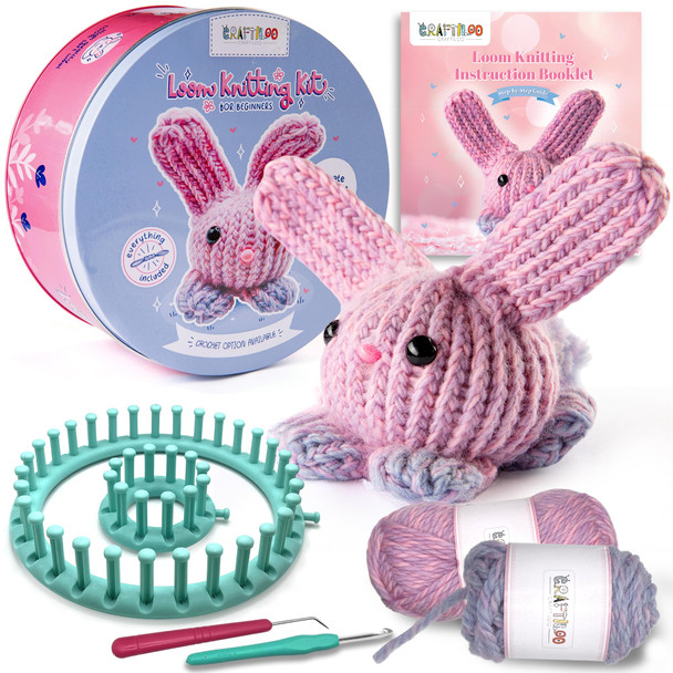 Craftiloo Loom Knitting And Crochet Kit For Kids Crochet Kit For Beginners Knitting Kit For Beginners Knitting Loom Learn To Crochet Kits For Adults Beginner