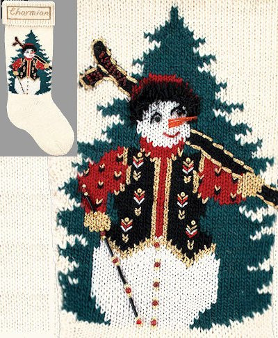 Elegant Heirlooms Christmas Stockings Kits For Knitting Ski Gal