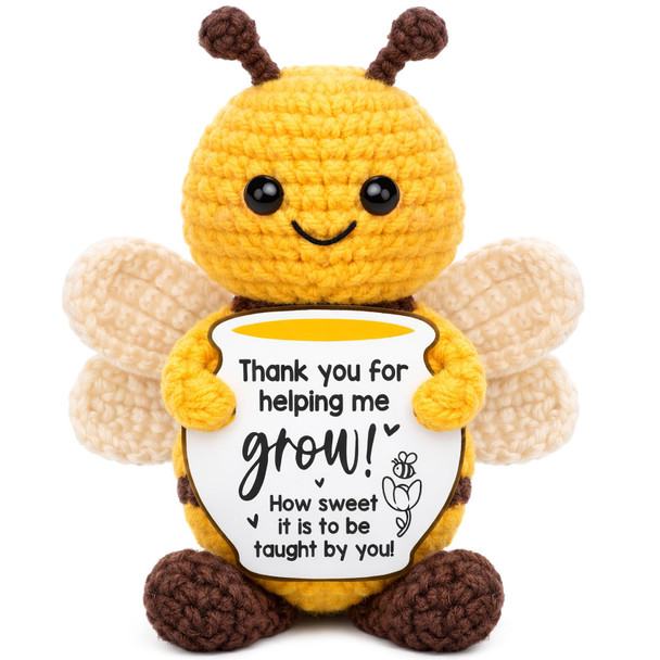 Avboda Mini Inspirational Gifts For Women Men Birthday Gifts Positive Handmade Crochet Bee Teacher Appreciation Back To School For Daughter Sister Friend Teacher Coworker Mental Health Self Care Support