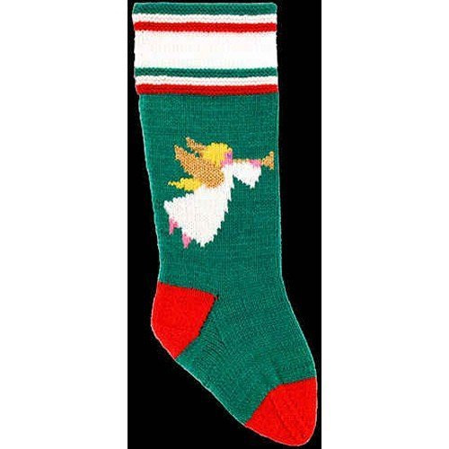 Doolallies Christmas Stockings Kits For Knitting Angel Green